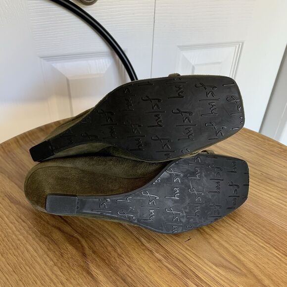 fs/ny French Sole Zeppa Green Suede Leather Wedges Shoes Size 7 - Picture 4 of 13